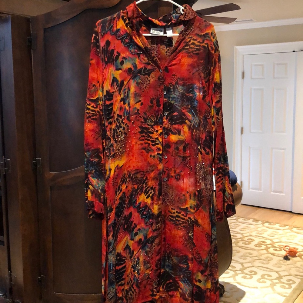 Chicos long crepe tunic blouse. Worn 1x